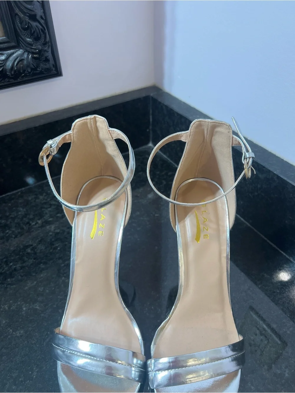 Silver Ankle-Strap High Heels